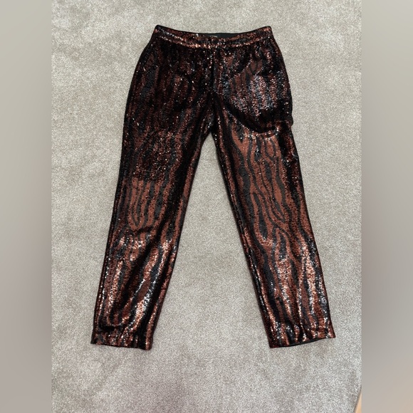 Le Superbe Sequin Bengal Tiger/Animal Print Chino Pants - EUC - size 4 - Picture 6 of 15